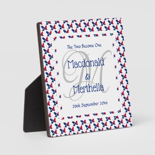TEXAS USA Wedding Keepomwille Gift Custom Monogram Fotoplaat (Voorkant)