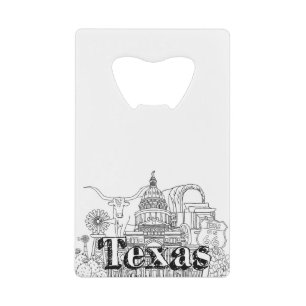 Texas Vakantie Kunst Tekenen Vakantie Kunst Reizen Creditkaart Flessenopener