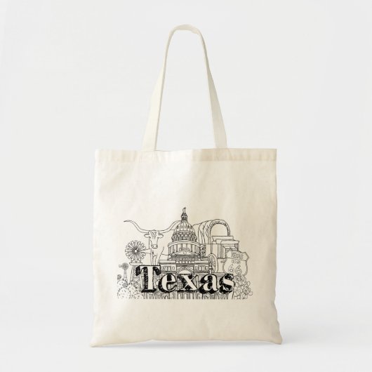 Texas Vakantie Kunst Tekenen Vakantie Kunst Reizen Tote Bag (Voorkant)