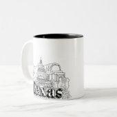 Texas Vakantie Kunst Tekenen Vakantie Kunst Reizen Tweekleurige Koffiemok (Voorkant links)