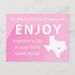 Texas Valentijnsdag Realtor Marketing Briefkaart