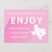 Texas Valentijnsdag Realtor Marketing Briefkaart (Voorkant)