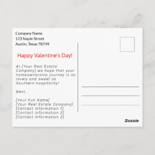 Texas ♥ Valentijnsdag Realtor Marketing Briefkaart