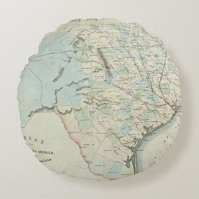 Texas van de Verenigde Staten van Amerika Rond Kussen (Voorkant)