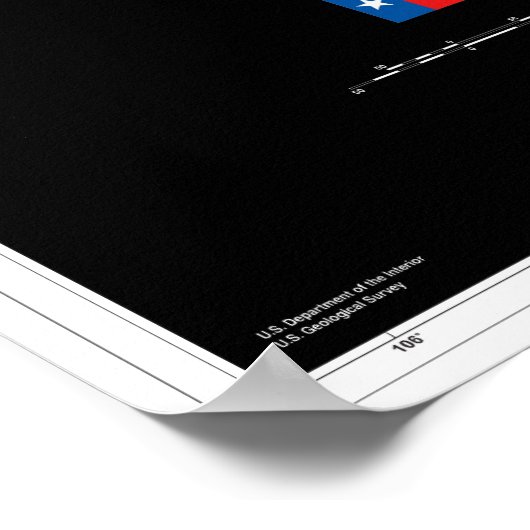 Texas vanuit de ruimte poster (Hoek)