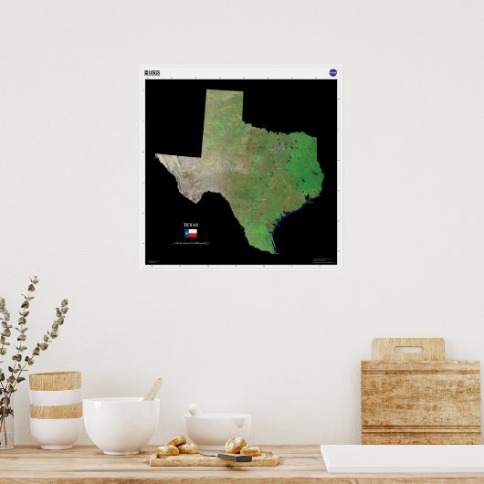 Texas vanuit de ruimte poster (Keuken)
