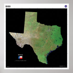 Texas vanuit de ruimte poster