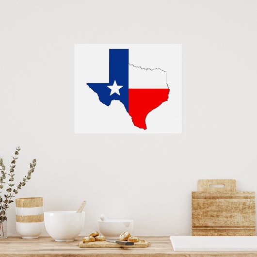 texas verenigde staten america map label shape poster (Keuken)