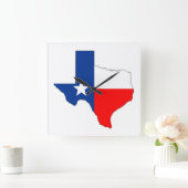 texas verenigde staten america map label shape vierkante klok (Huis)