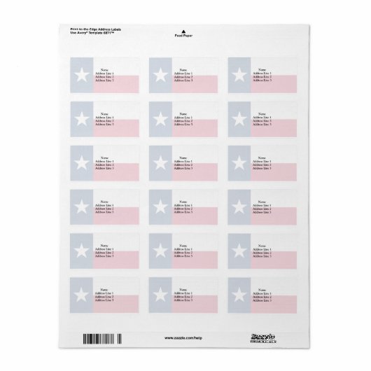 Texas, Verenigde Staten Etiket (Full Sheet)