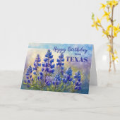 Texas Verjaardag met Bluebonnets Schilderen Kaart (Gele Bloem)