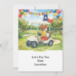 Texas Verjaardag Thema voor GOLFER Cat Lovers Kaart