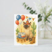 Texas verjaardagsthema voor kattenliefhebbers briefkaart (Staand voorkant)