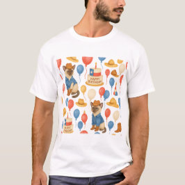 Texas verjaardagsthema voor kattenliefhebbers t-shirt