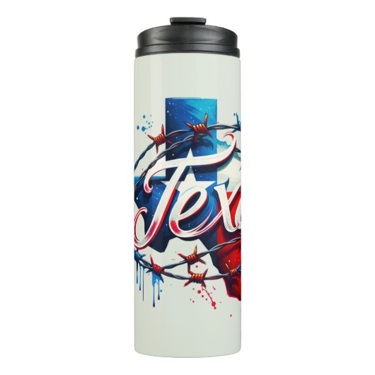 Texas verpakt in prikkeldraad thermische tumbler thermosbeker (Voorkant)