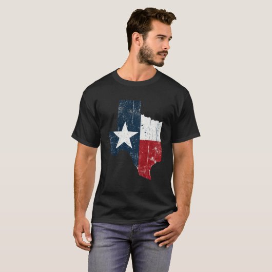Texas Verticale Vlag Texaanse eenzame ster staat P T-shirt (Voorkant volledig)
