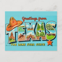 Texas Verwelkoming Vintage Ansichtkaart