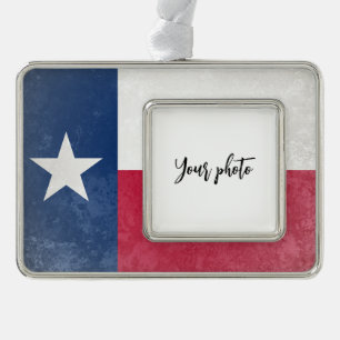 Texas Verzilverd Omlijst Ornament