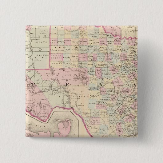 Texas Vierkante Button 5,1 Cm (Voorkant)