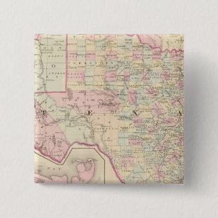 Texas Vierkante Button 5,1 Cm