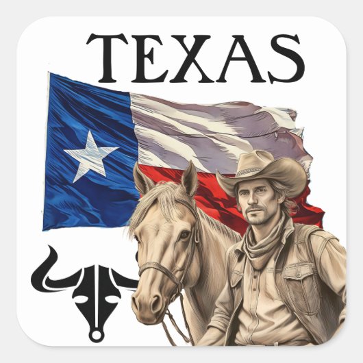 TEXAS VIERKANTE STICKER (Voorkant)