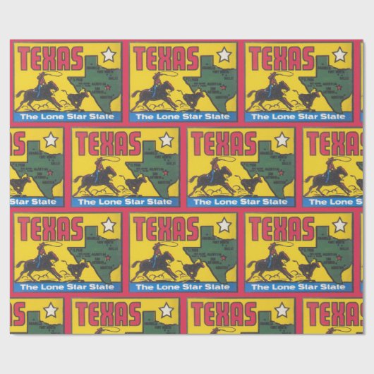 Texas vintage met cowboy cadeaupapier (Vlak)