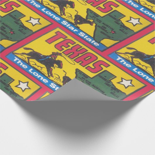 Texas vintage met cowboy cadeaupapier (Hoek)