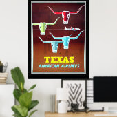 Texas Vintage Reisposter Poster (Thuiskantoor)