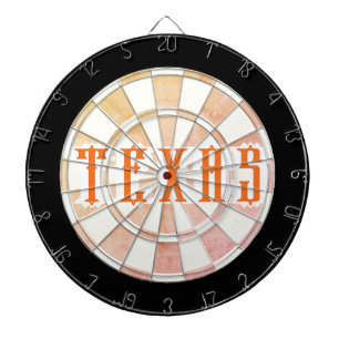 TEXAS Vintage Rustieke Stijl Oranje Tekst Dartbord