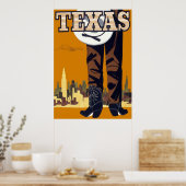 Texas ~ Vintage Travel Poster (Keuken)