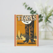 Texas - Vintage Travel Poster Art Briefkaart (Staand voorkant)