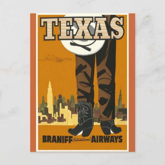 Texas - Vintage Travel Poster Art Briefkaart (Voorkant)