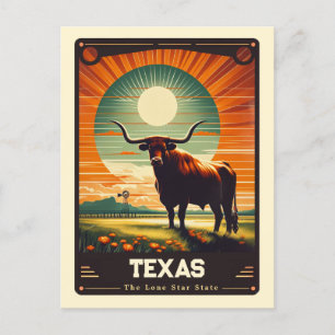 Texas   Vintage van patriottische spirit Briefkaart