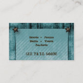 Texas Visitekaartje Denim Jean Star Turquoise Blue (Achterkant)
