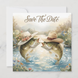 Texas Visserij Bruiloft Save the Date