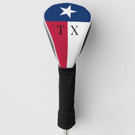 Texas vlag aangepaste monogram golfhoofdbedekking golfheadcover (Voorkant)