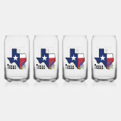 Texas Vlag & Bloem Bluebonnet met Aangepaste Naam Blikvorm Glas (Voorkant)