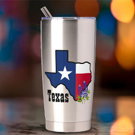 Texas Vlag & Bloem Bluebonnet met Aangepaste Naam Geïsoleerde Drinkbeker