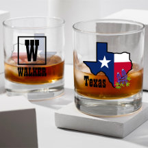 Texas Vlag & Bloem Bluebonnet met Aangepaste Naam