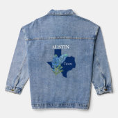 Texas Vlag Bluebonnets bloemen Aangepast Denim Jacket (Achterkant)