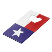 Texas vlag creditkaart flessenopener (Voorkant Gekanteld)