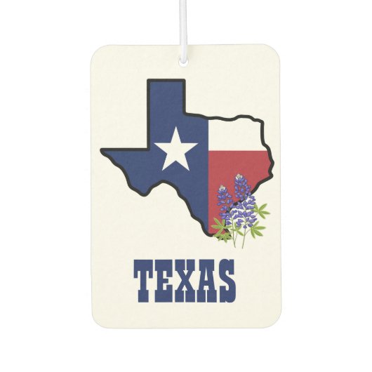 Texas Vlag en Bloem Bluebonnet Luchtverfrisser (Voorkant)