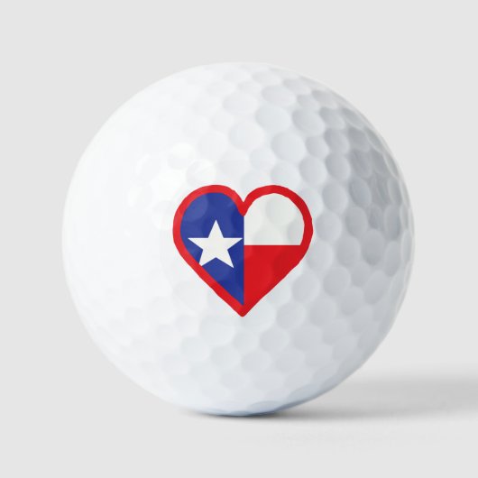 Texas Vlag en Hart Ontwerp Golfballen (Voorkant)