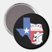 Texas: Vlag en Silhouet van Texas, Magneet (Voorkant / Achterkant)