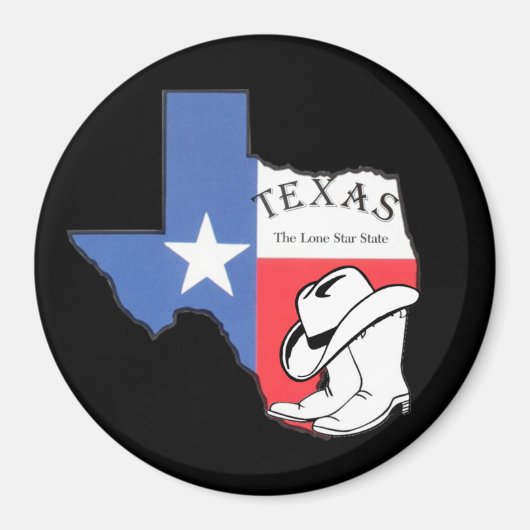 Texas: Vlag en Silhouet van Texas, Magneet (Voorkant)