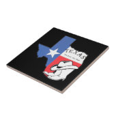 Texas: Vlag en Silhouet van Texas, Tegeltje (Zijkant)