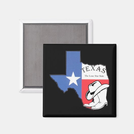 Texas: Vlag en Silhouette van Texas Magneet (Voorkant / Achterkant)