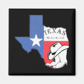 Texas: Vlag en Silhouette van Texas Magneet (Voorkant)