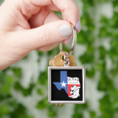 Texas: Vlag en Silhouette van Texas Sleutelhanger (Hand)