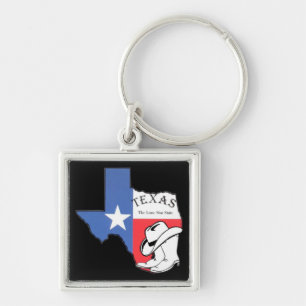 Texas: Vlag en Silhouette van Texas Sleutelhanger